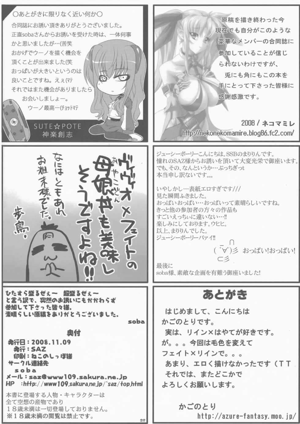 (Lyrical Magical 5) [SAZ (Various)] Hoppe ni Chu (Mahou Shoujo Lyrical Nanoha) - Page 27