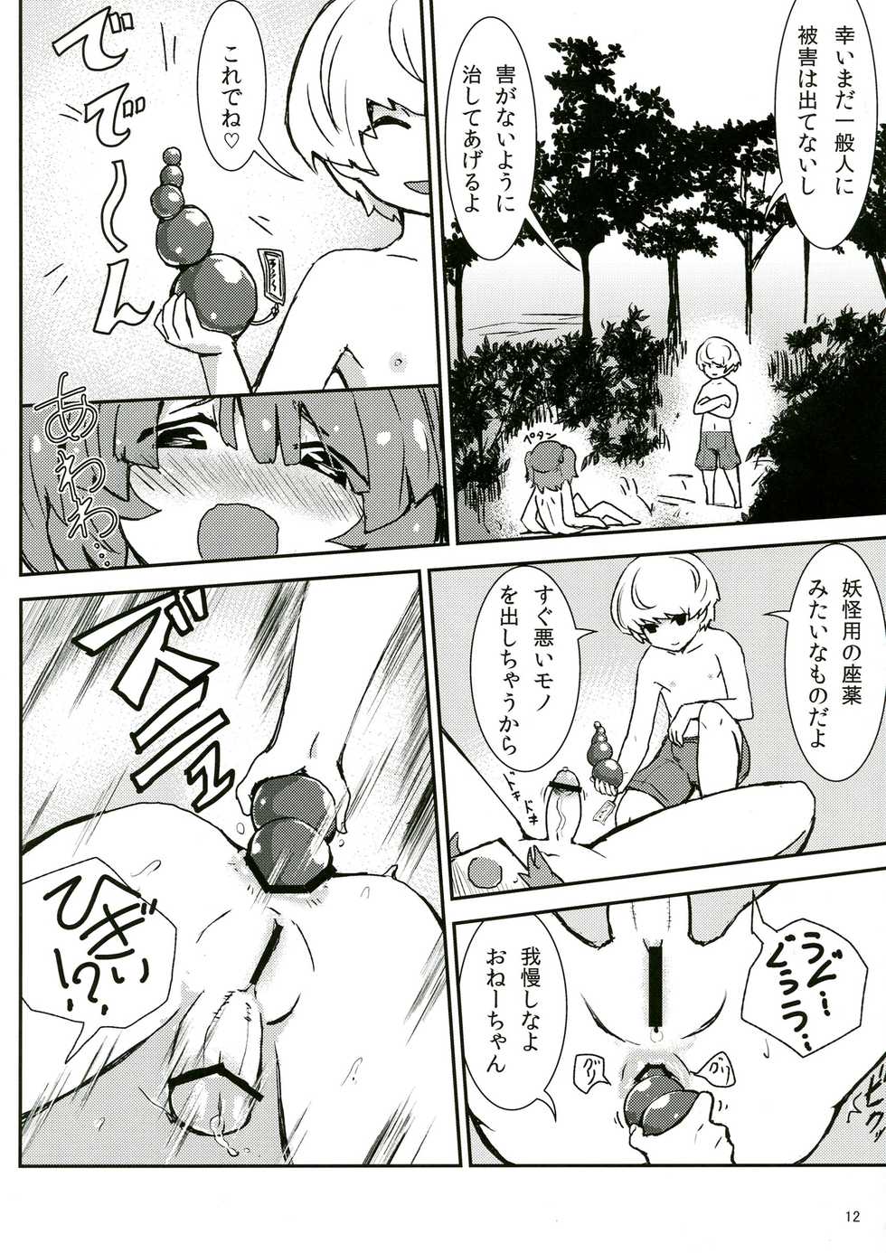 (C83) [Konnyaku Nabe, Mayu Tomato (magifuro Konnyaku, Pato-chan, Iyoda Mark)] Touhou Futanari Chuuihou (Touhou Project) - Page 12