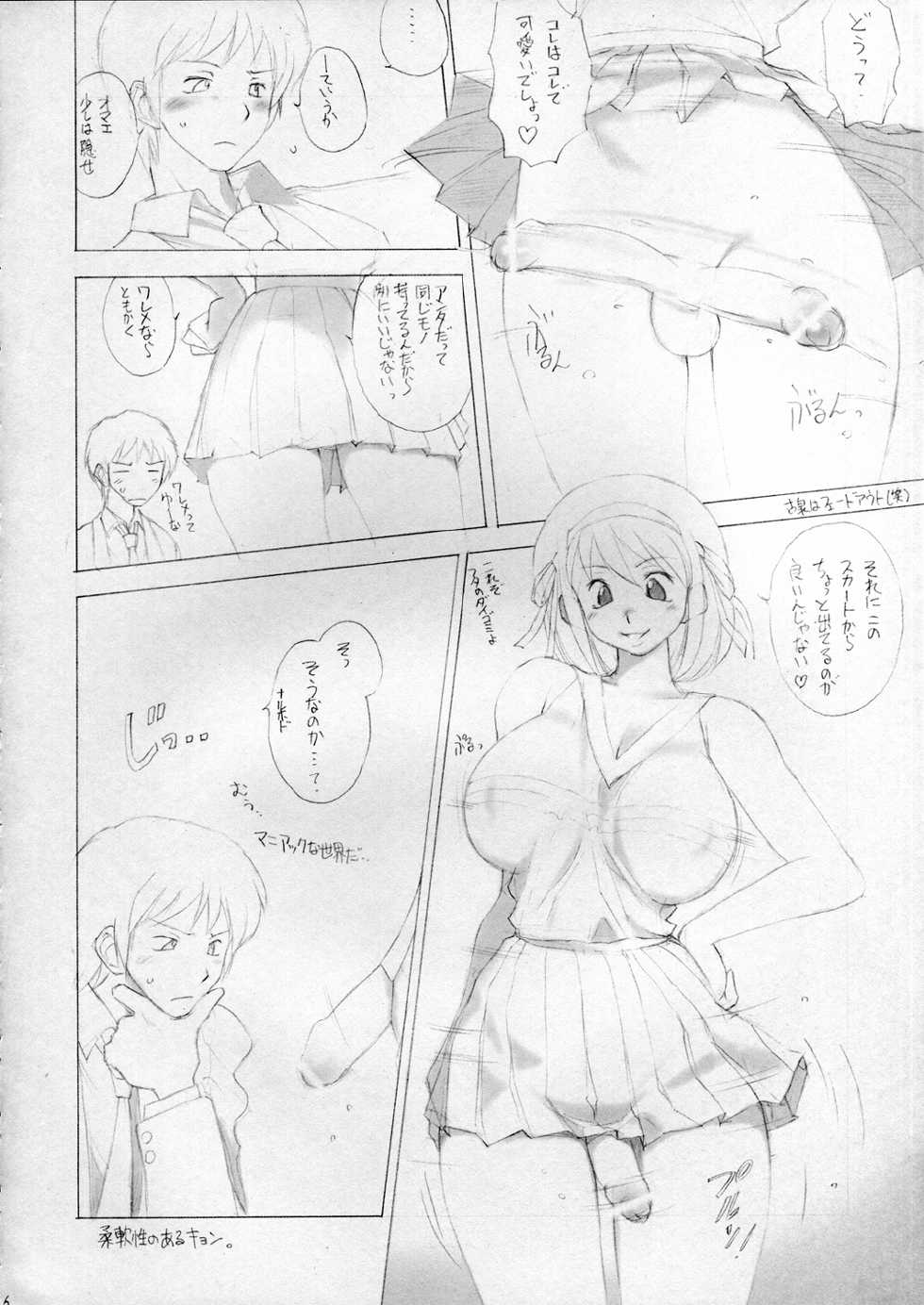 (C70) [Lip van winkle (Tokisaka Mugi)] NO Hamatta no ga Osokatta kara Junbigouteki na Kanji de Gomenne Version + Omake (Haruhi) - Page 7