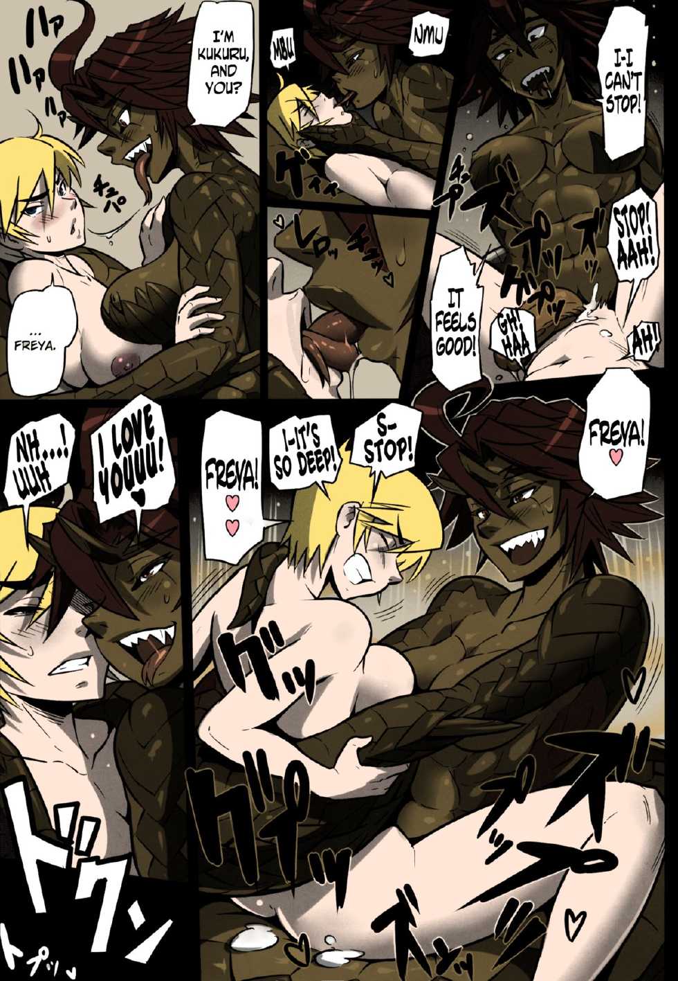 (COMITIA104) [Hyakki Yakou (Mikoyan)] Uroko no Kazu dake Aishite Ageru! | I will Love You Equal to the Number of Scales that I Have! (Hyakki Yakou Lv.2 Lizerds) [English] [biribiri] [Colorized] [Decensored] - Page 5