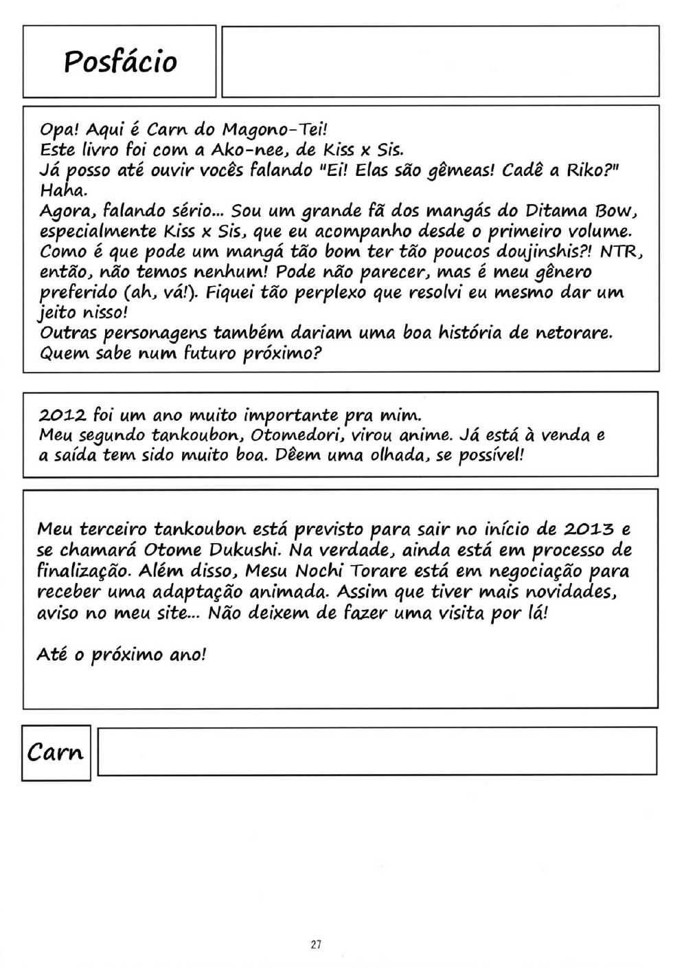 (C83) [Magono-Tei (Carn)] Kayumidome 8 houme (Kiss x Sis) [Portuguese-BR] [BartSSJ] - Page 28