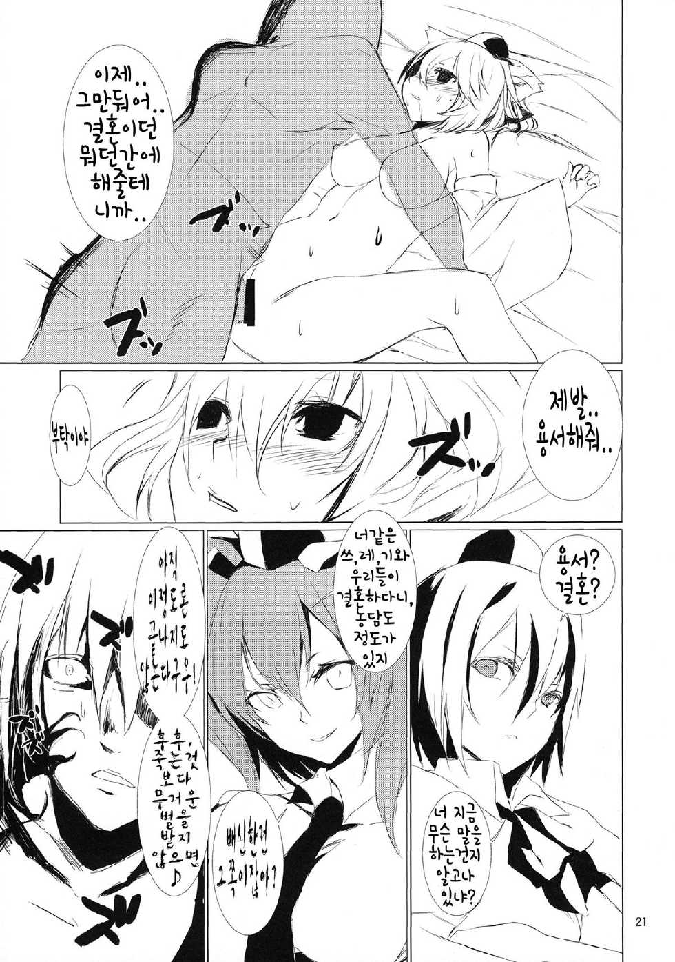 (Shin Touhou Kamuisai) [KOTI (A Toshi)] Tsumi Momiji | 죄인 모미지 (Touhou Project) [Korean] [Team Sorry] - Page 20