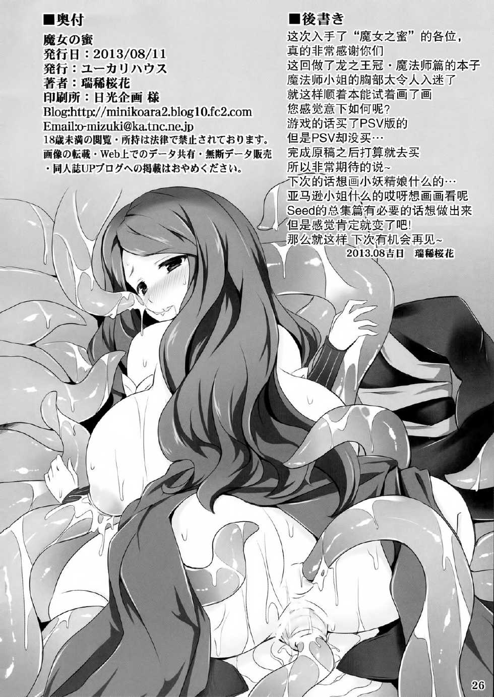 (C84) [Eucalyptus House (Mini Koara)] Majo no Mitsu (Dragon's Crown)[chinese][无毒汉化组] - Page 27