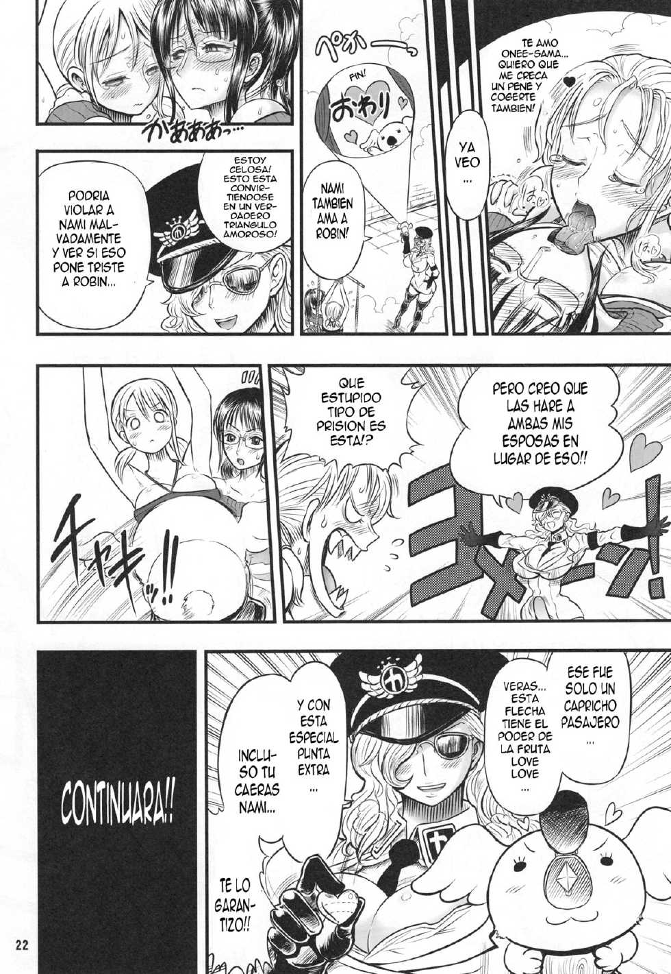(Futaket 6) [Arsenothelus (Rebis, Chinbotsu)] Midarezaki Joshuu Kaizoku 2 -Robin to Nami no Love Love Mitsu Shibori hen- (One Piece) [Spanish] [FutanariFreak] - Page 20