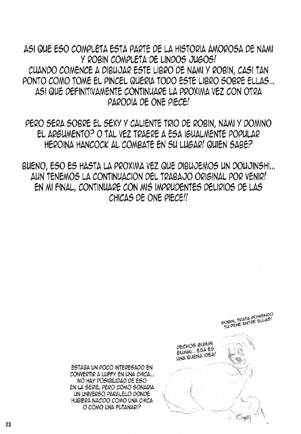 (Futaket 6) [Arsenothelus (Rebis, Chinbotsu)] Midarezaki Joshuu Kaizoku 2 -Robin to Nami no Love Love Mitsu Shibori hen- (One Piece) [Spanish] [FutanariFreak] - Page 21