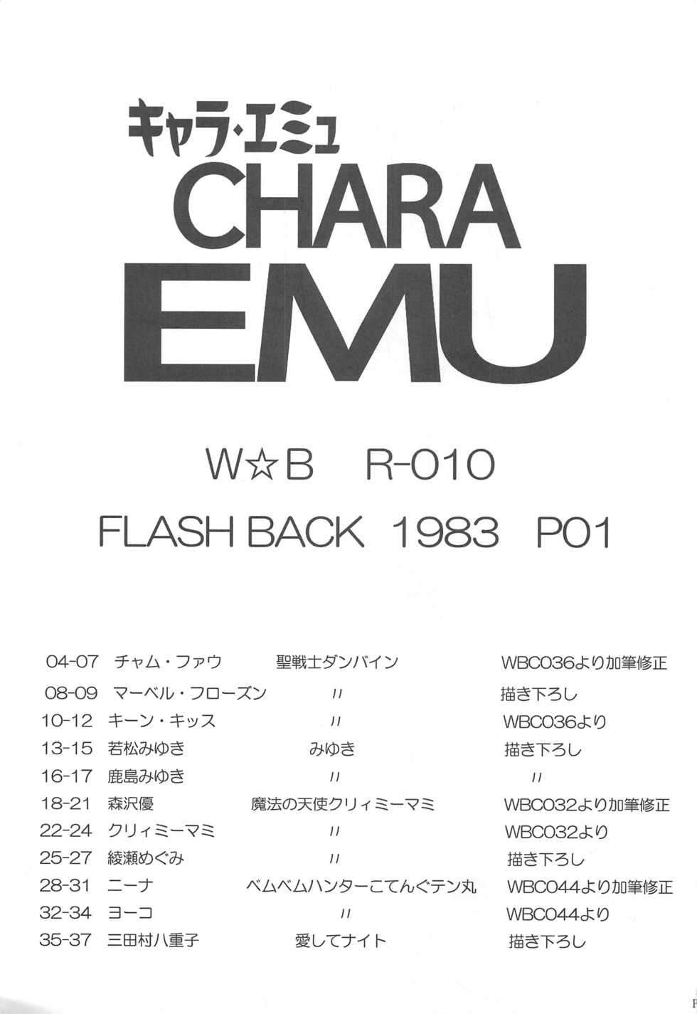 (C85) [Dakimakuma, Jingai Makyou Club (Wing Bird)] CHARA EMU W☆BR010 FLASHBACK 1983 P01 (Various) - Page 2