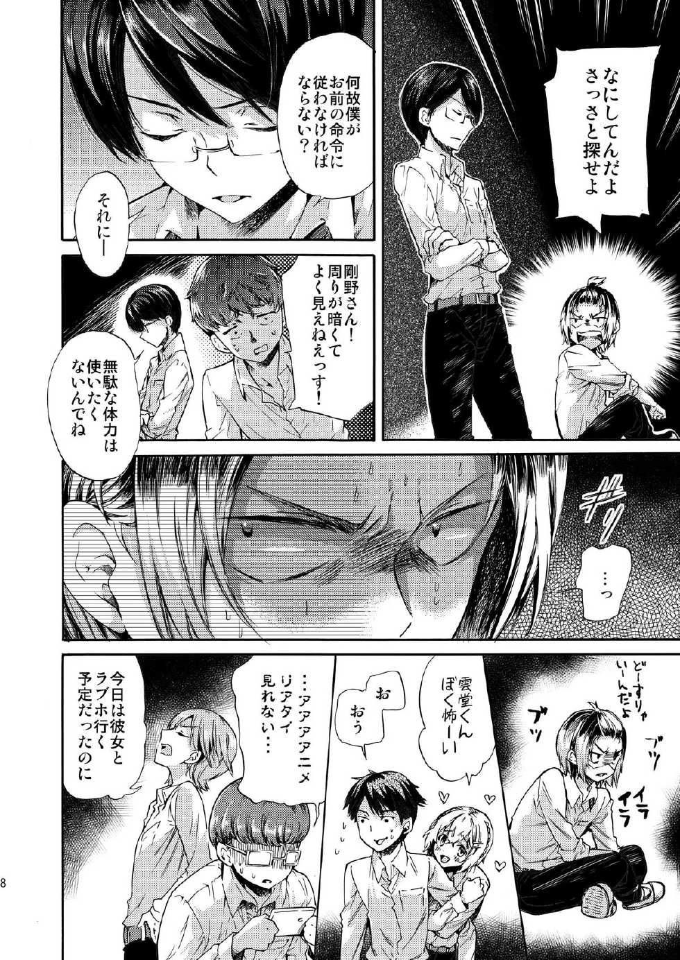 (C84) [Sakusaku Kangen Noushuku (Matashita Kintama)] Misshitsu Kankin AV Tarenagashi - Page 8