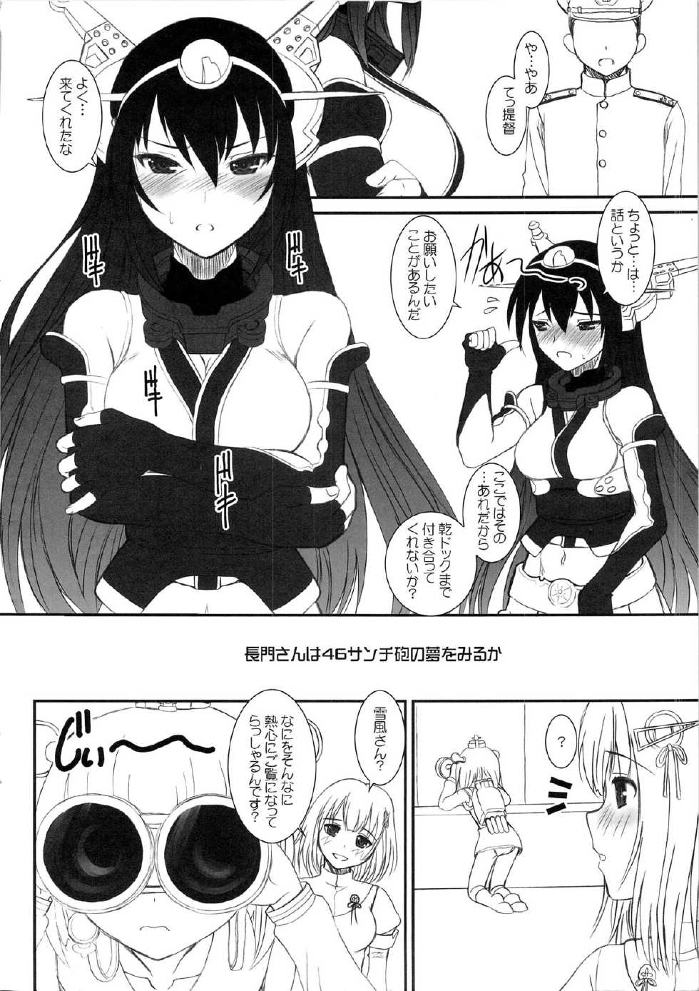 (C84) [Dieppe Factory (Alpine)] Nagato-san wa 46cm Hou no Yume wo Miruka (Kantai Collection) - Page 2