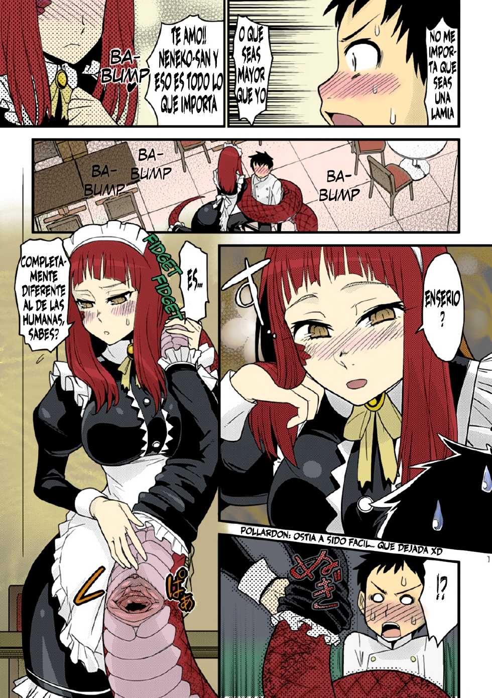 [Kuroshiki] Mon Cafe Yori Ai o Komete | With Love, the Monster Cafe (Bessatsu Comic Unreal Monster Musume Paradise Vol. 4) [Spanish] [POLLARDON] [Colorized] [Decensored] [Digital] - Page 7