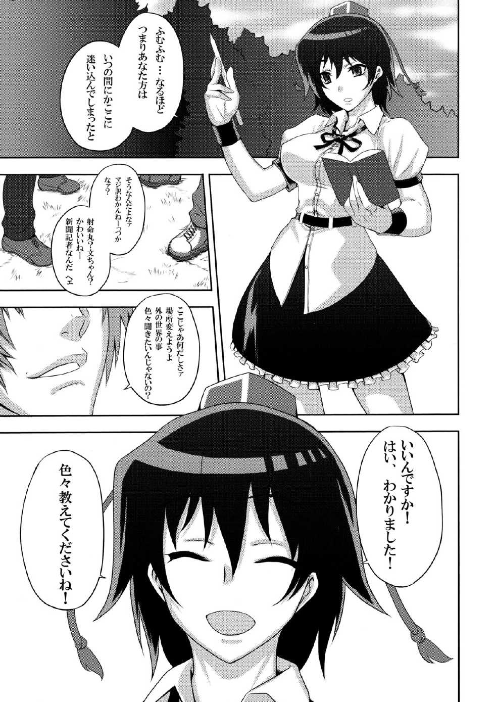 (C77) [Avion Village (Johnny)] Shigyaku Gensoukyou -Shameimaru Aya- (Touhou Project) - Page 4