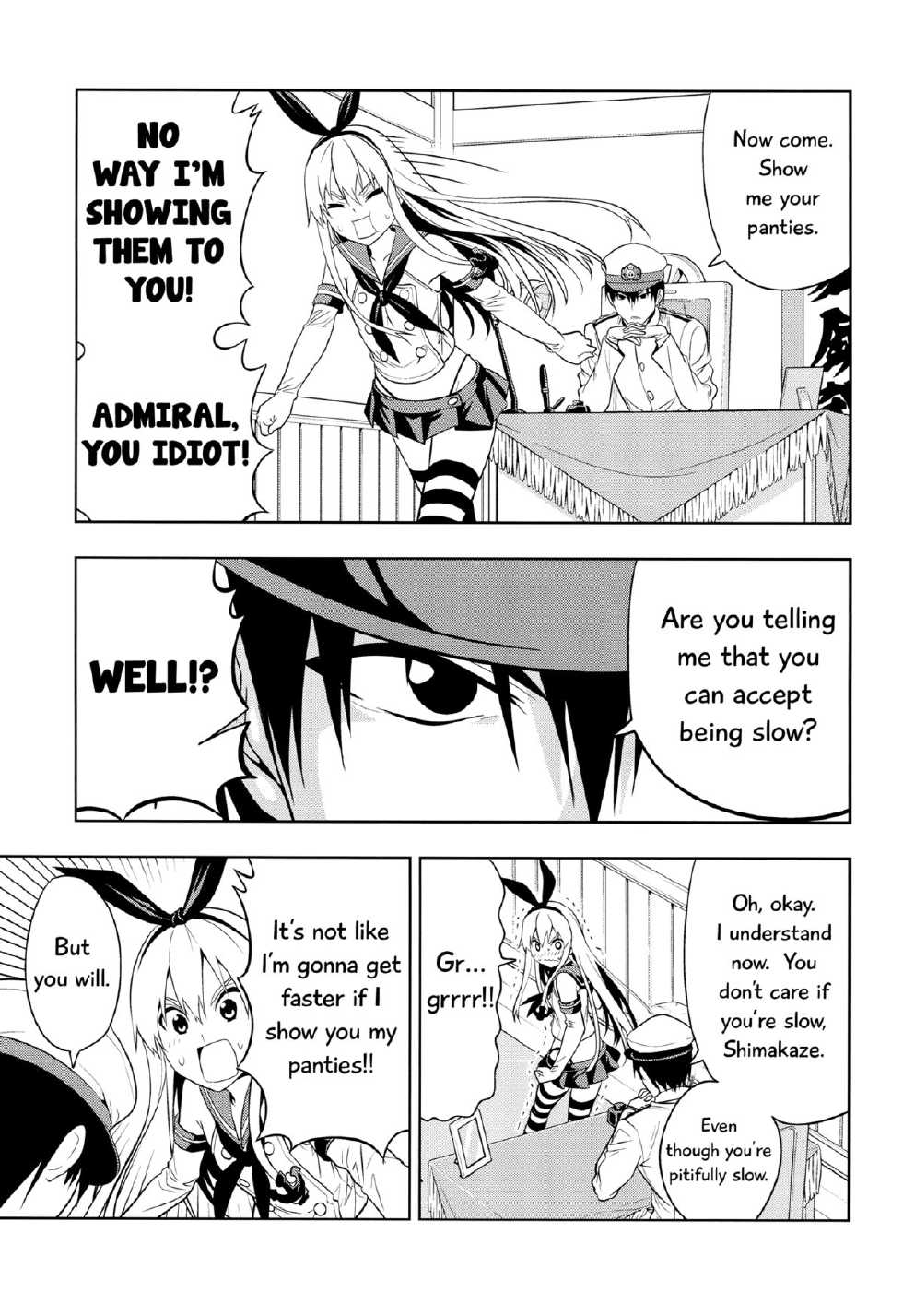 (C85) [Jishou Seijunha (Hiroyuki)] Motto Hayaku Naritai Shimakaze o Damashite Sekuhara suru | Tricking and Sexually Harassing Shimakaze, Who Wants to Become Faster  (Kantai Collection -KanColle-) [English] [Flatopia] - Page 4