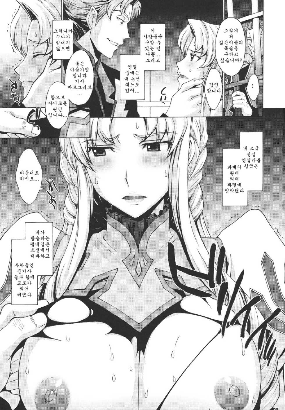 (C80) [Secret Society M (Kitahara Aki)] Anekishi no Shojo wa Hei-tachi no Mae de Chirasareta. (Super Robot Wars Z 2nd) [Korean] [Team Arcana] - Page 2