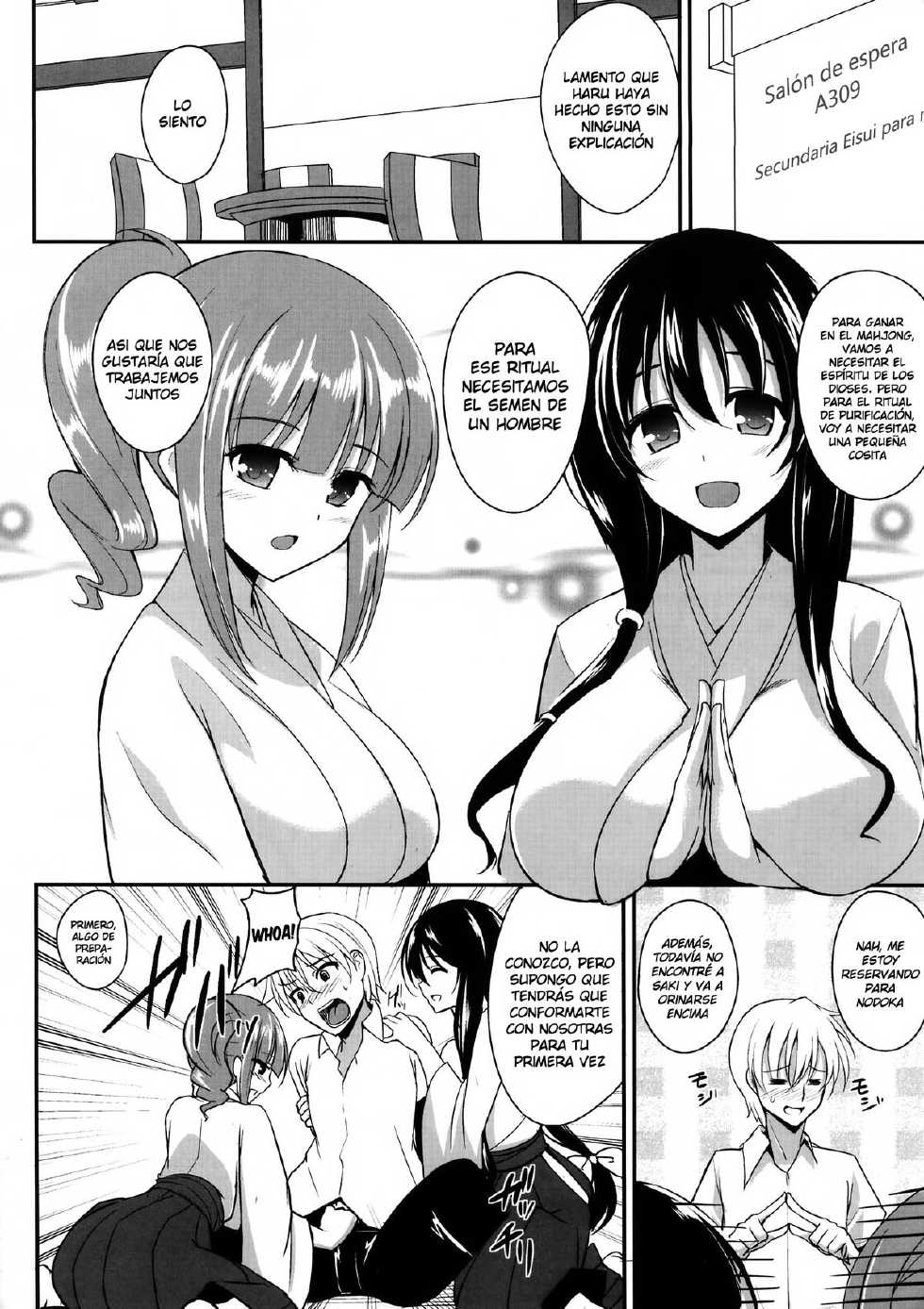 (C84) [p-kan (p no Ji)] Sakusei Janshi (Saki) [Spanish] [Ichi no Fansub] - Page 3