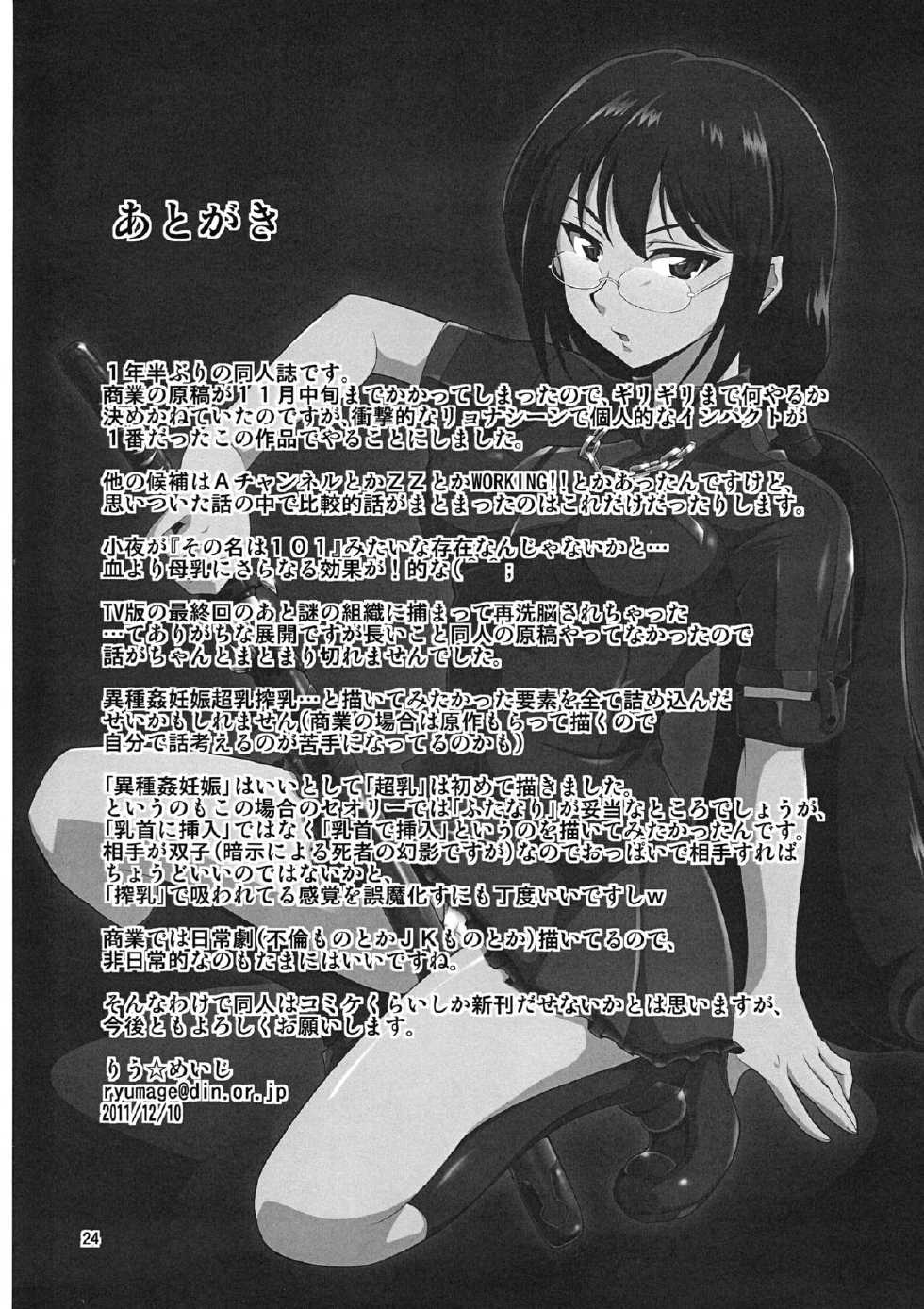 (C81) [Mouko Mouretsu Hasai Dan (Ryumage)] Yin-Yang Yume (BLOOD-C) - Page 24