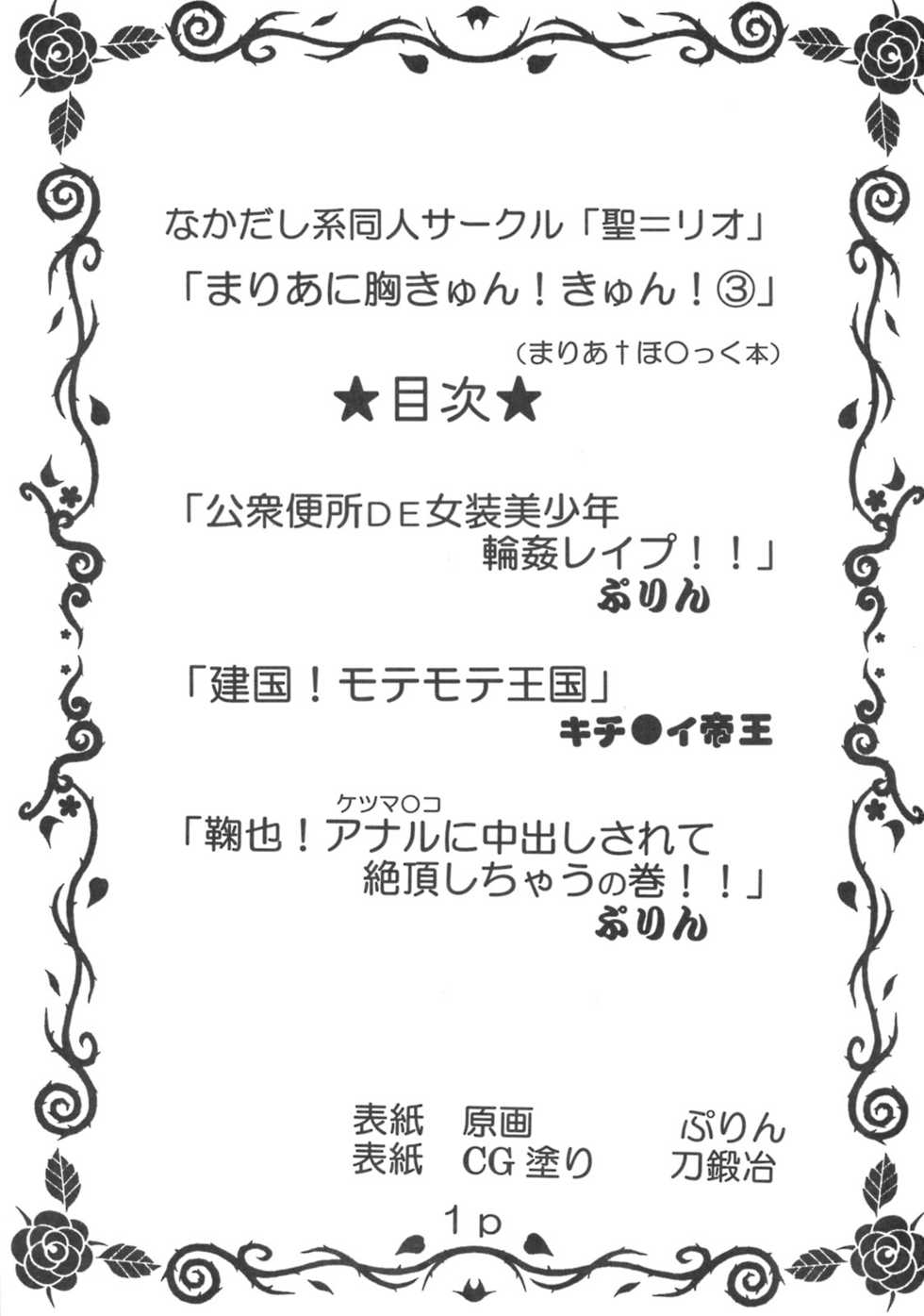 (COMIC1☆3) [St. Rio (Purin, Kichigai Teiou)] Maria ni Mune Kyun! Kyun! 3 (Maria Holic) [English] [SaHa] - Page 2