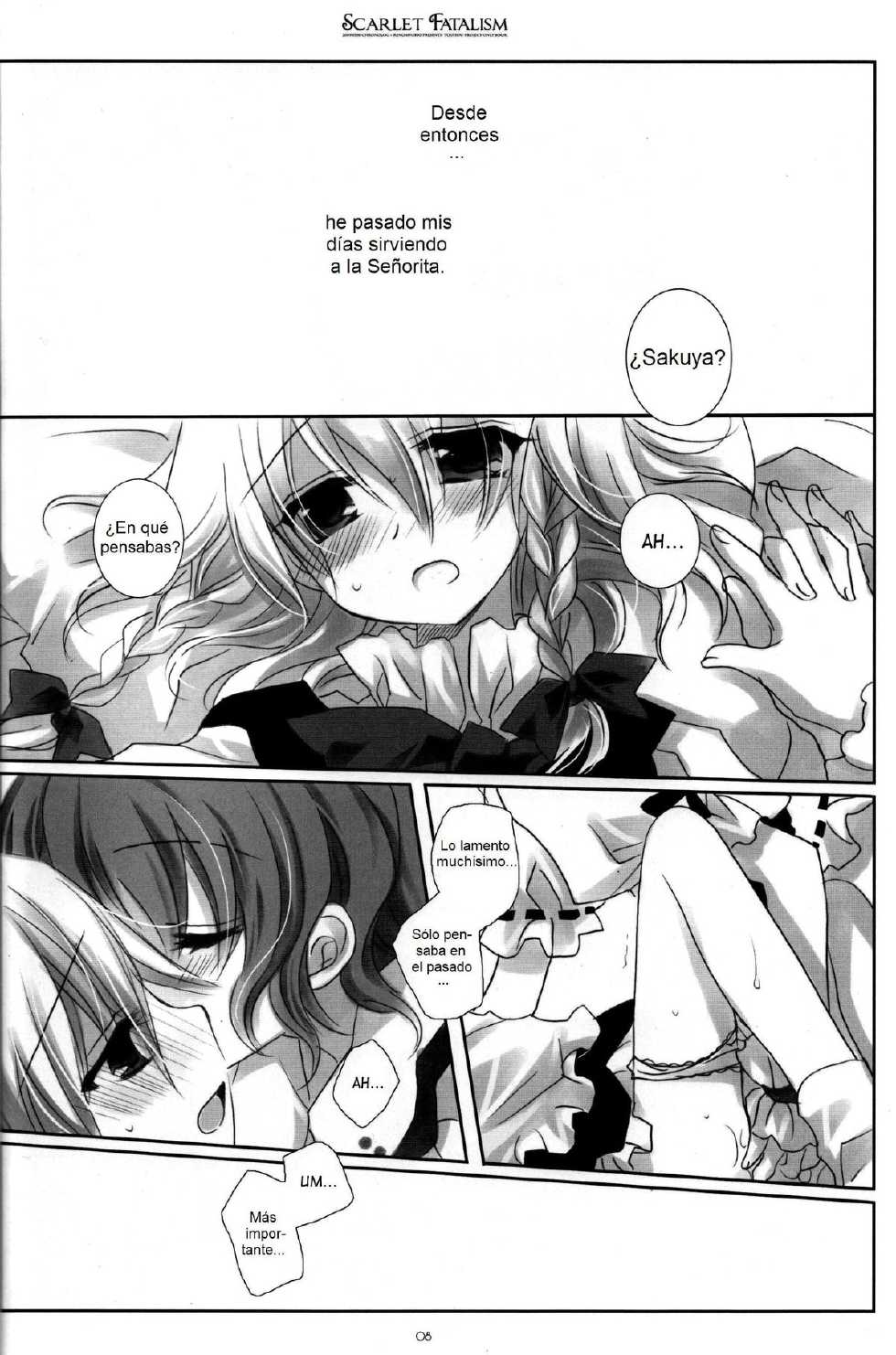 (Reitaisai 6) [CHRONOLOG, Rengaworks (Sakurazawa Izumi)] Scarlet Fatalism (Touhou Project) [Spanish] [Nekomi Fansub] [Incomplete] - Page 7