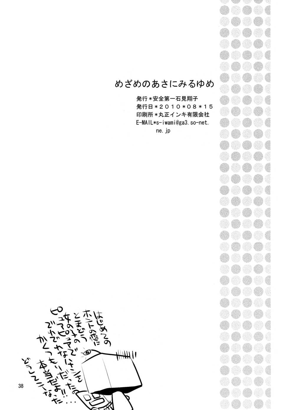 [Anzen Daiichi (Iwami Shouko)] Mezame no Asa ni Miru Yume. (Heartcatch Precure) [Chinese] [CureBadluck] [Digital] - Page 38