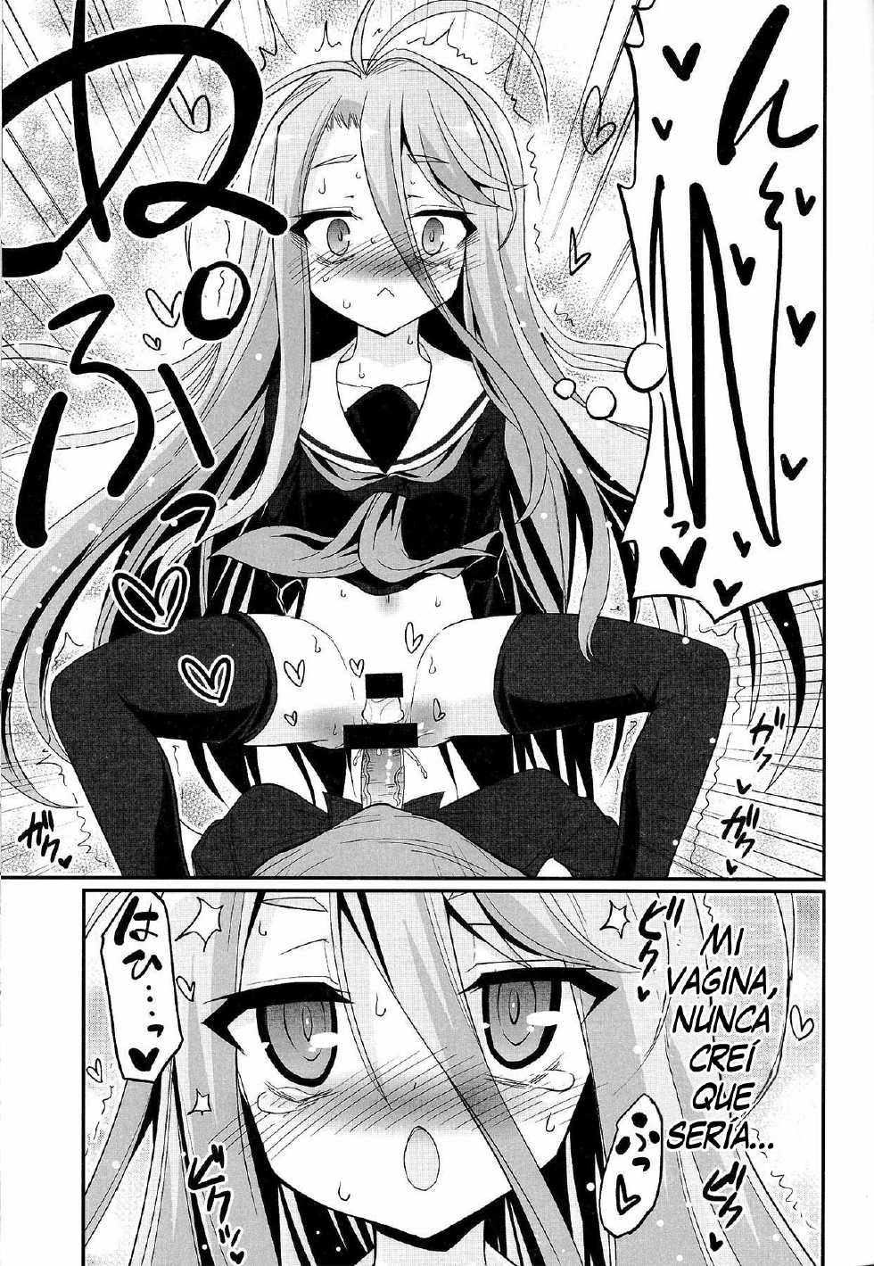 [ASIANBOY (Hasemi Ryo)] Shiro-chan ga nekomi wo osoi ni kuru sou desu (No Game No Life) [Spanish] [InF] - Page 12