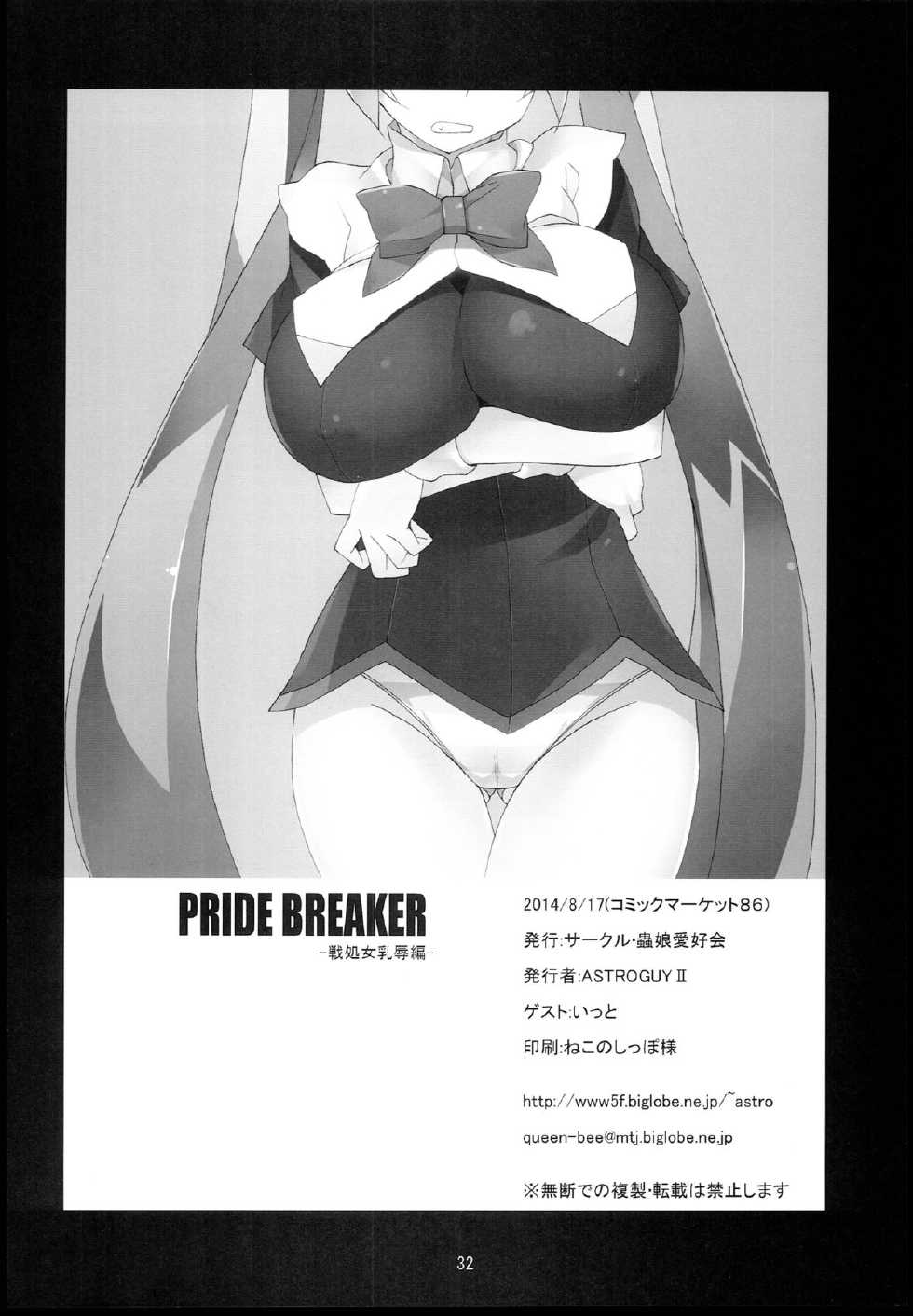 (C86) [Mushimusume Aikoukai (ASTROGUY2, Itto)] PRIDE BREAKER - Valkyrie Nyuujoku hen - (Arcana Heart) - Page 33