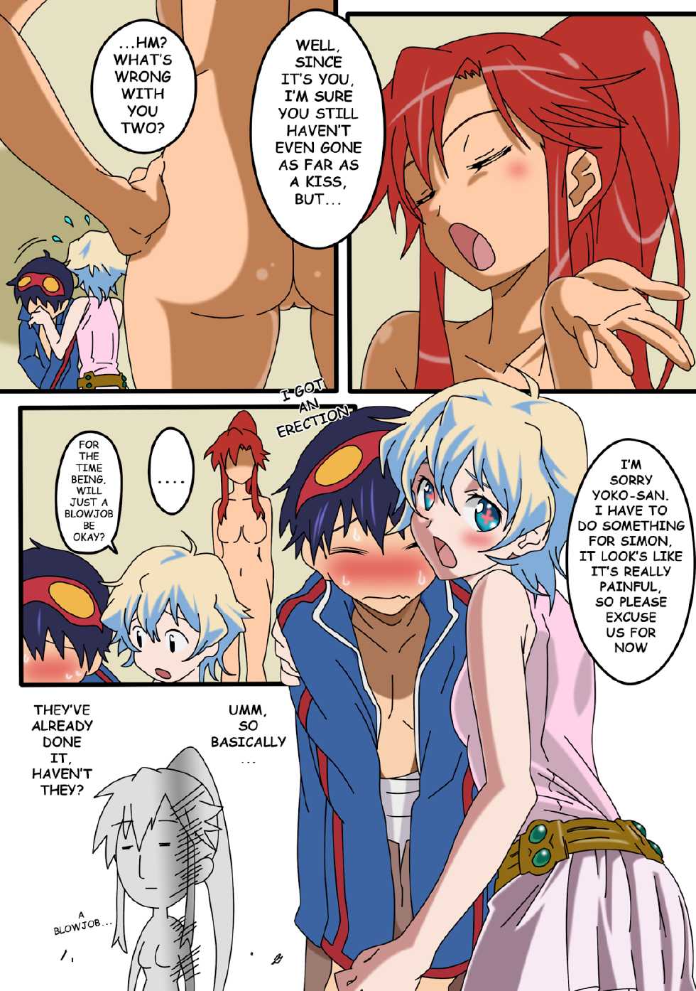 (C76) [pinvise (Suzutsuki Kurara)] Nijyuu ra Sen (Tengen Toppa Gurren Lagann) [English] [Darknight] [Colorized] [WIP] - Page 6
