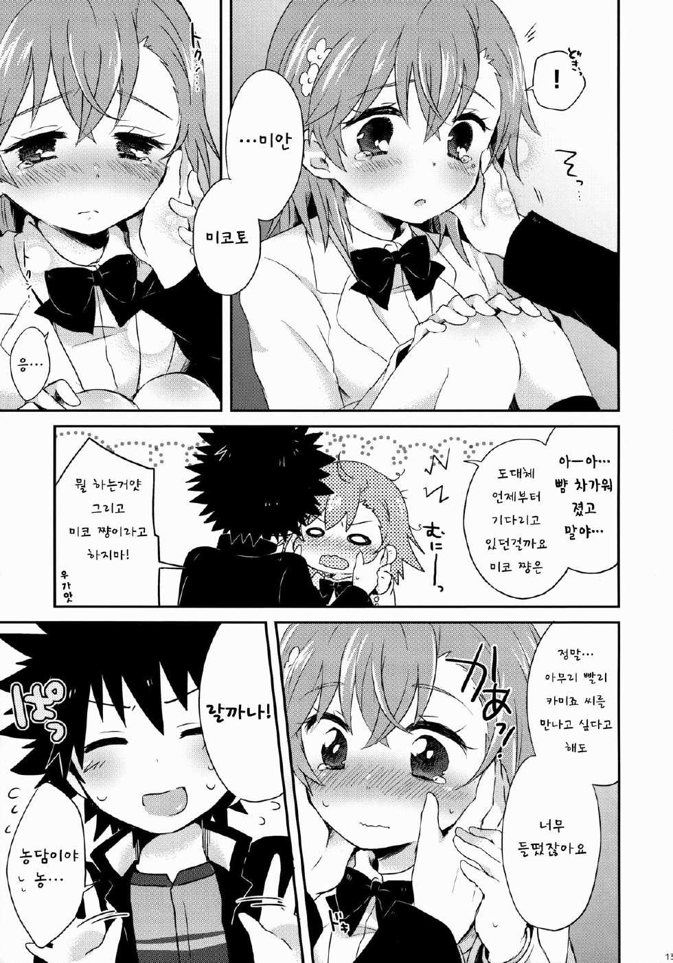 (C84) [hachi (Nae)] Dame Janai (Toaru Majutsu no Index) [Korean] - Page 12