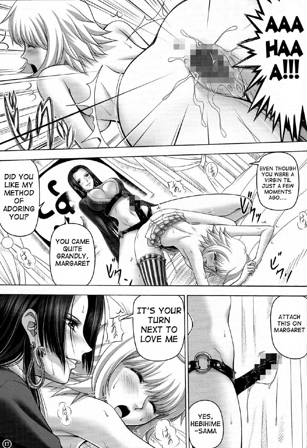 (C84) [Mikenekodou (Muten)] Hebihime-sama to Warui Mushi | Hebihime-Sama Punishes Margaret (One Piece) [English] {doujin-moe.us} - Page 16