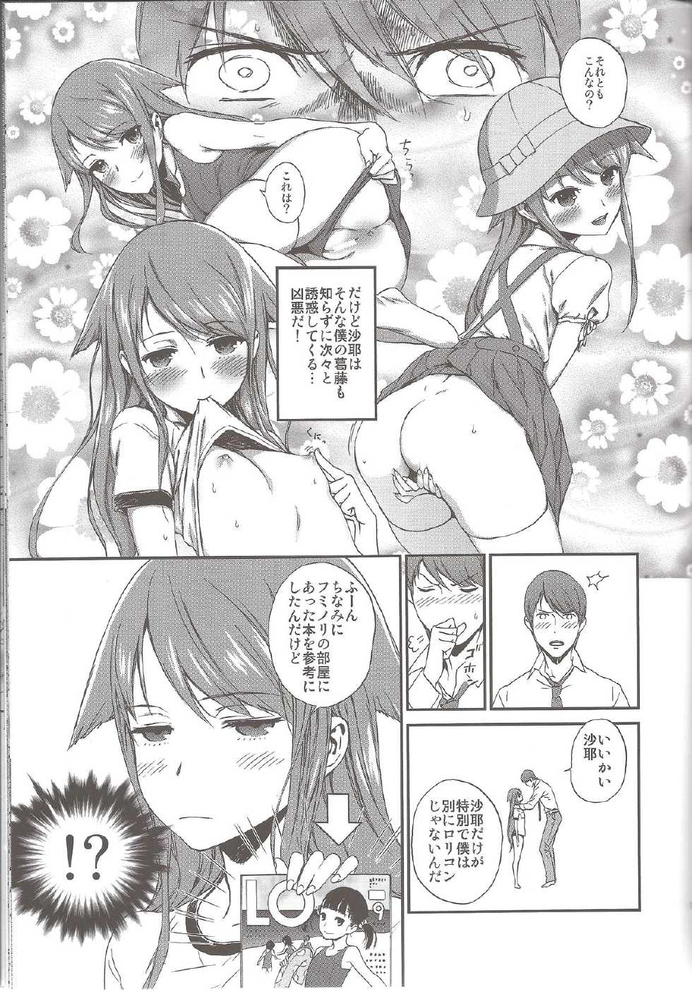 (C84) [Ikujinashi no Fetishist (Ikujinashi no Fetishist)] Okaerinasai (Saya no Uta) - Page 9