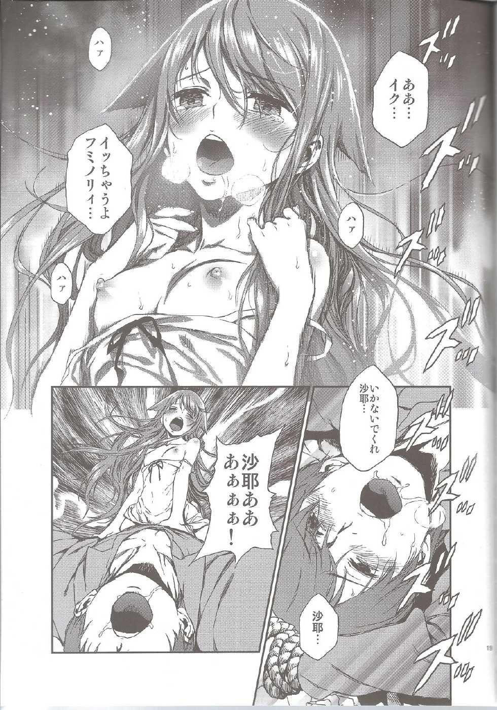 (C84) [Ikujinashi no Fetishist (Ikujinashi no Fetishist)] Okaerinasai (Saya no Uta) - Page 19