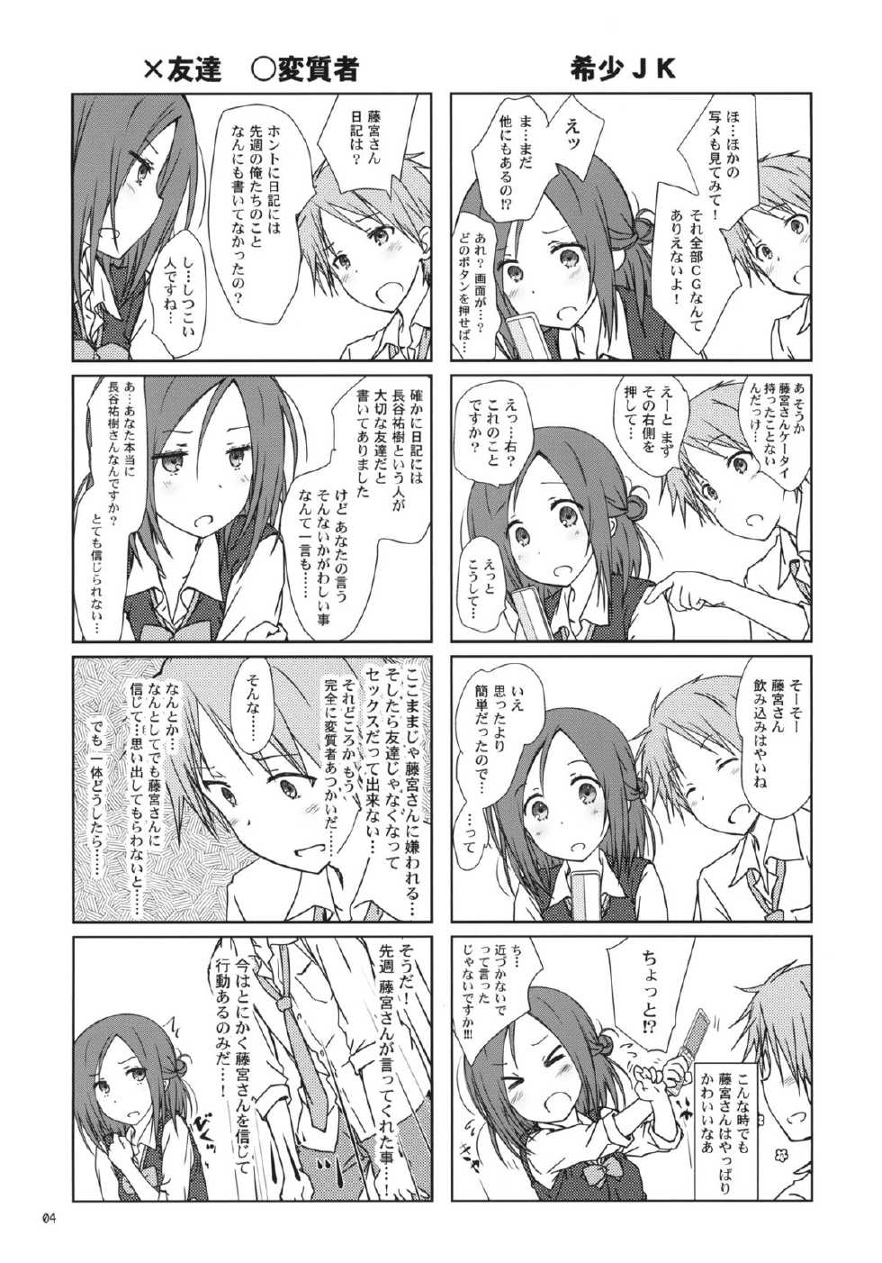 (C86) [Super Flat Lolinitron (Focke Wolf)] "Tomodachi to no Sex." (One Week Friends) - Page 3