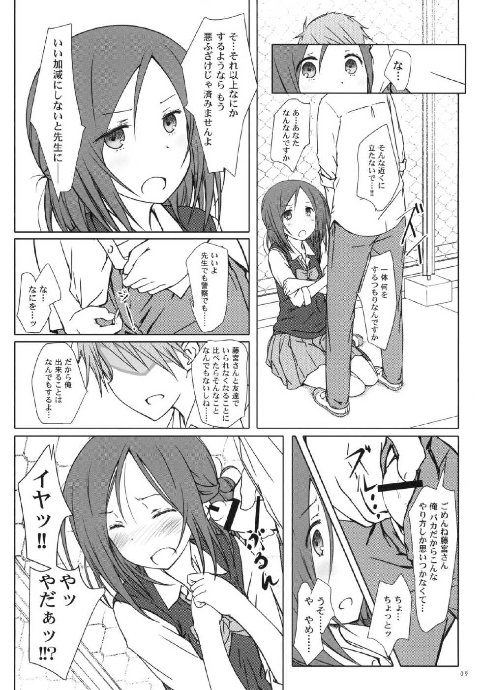 (C86) [Super Flat Lolinitron (Focke Wolf)] "Tomodachi to no Sex." (One Week Friends) - Page 4