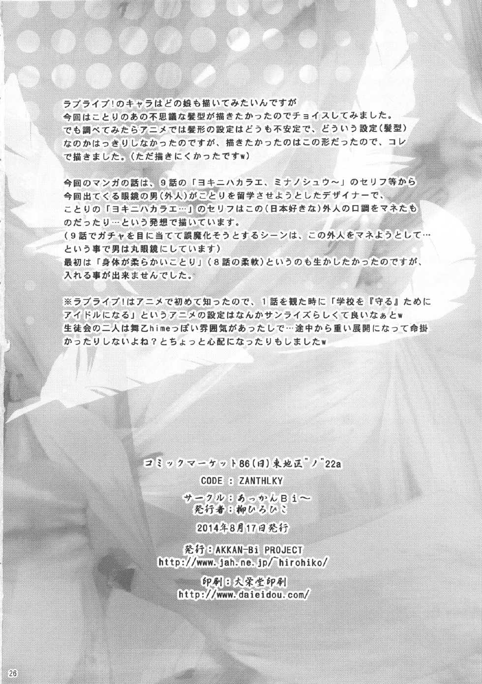 (C86) [AKKAN-Bi PROJECT (Yanagi Hirohiko)] WONDER ZONE (Love Live!) - Page 25