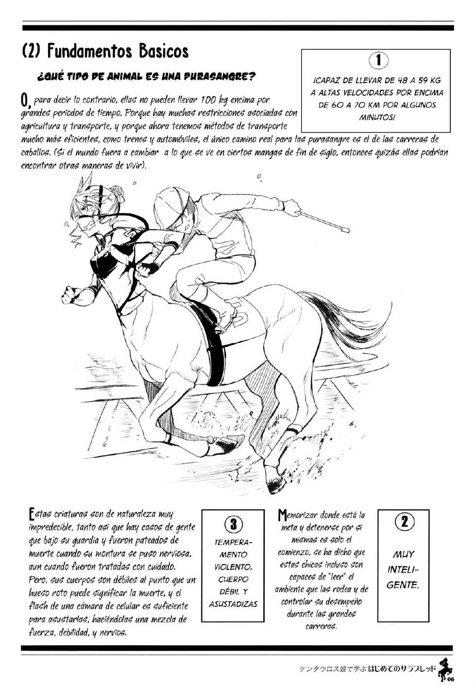 (C83) [Hyakki Yakou (Z-ton)] Centaur Musume de Manabu Hajimete no Thoroughbred | Aprendiendo con las Chicas Centauro Introducción a las Purasangre [Spanish] =P666HF= - Page 5