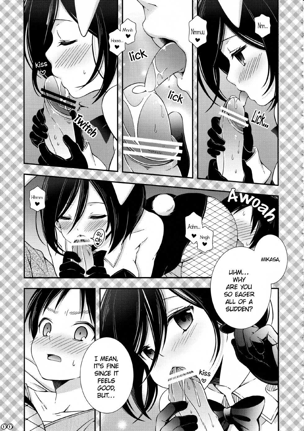 (FALL OF WALL Nagoya) [Sangatsu no Osakai (Sangatsu)] Bunny Girl no Mikasa to Eroi koto suru Hon (Shingeki no Kyojin) [English] {Crystalium} - Page 11