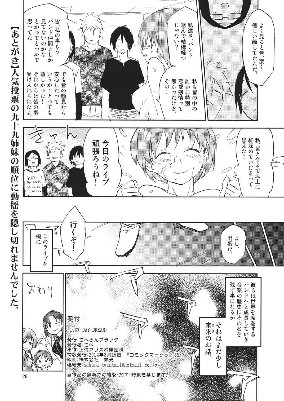 (C86) [Saperon Black (Sape)] 100% DAY DREAM (Touhou Project) - Page 25