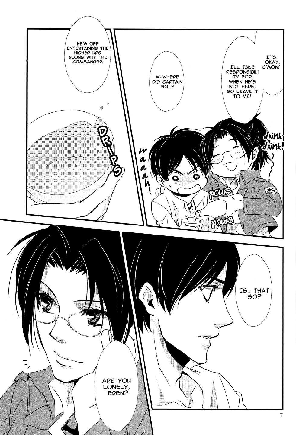 (Kuchikukei!) [SHINGEKI666 (Kitazawa Seiko)] Osake wa Hatachi ni Natte Kara! | Drink after you turn 20 (Shingeki no Kyojin) [English] [KEY AND CRAVAT] - Page 5