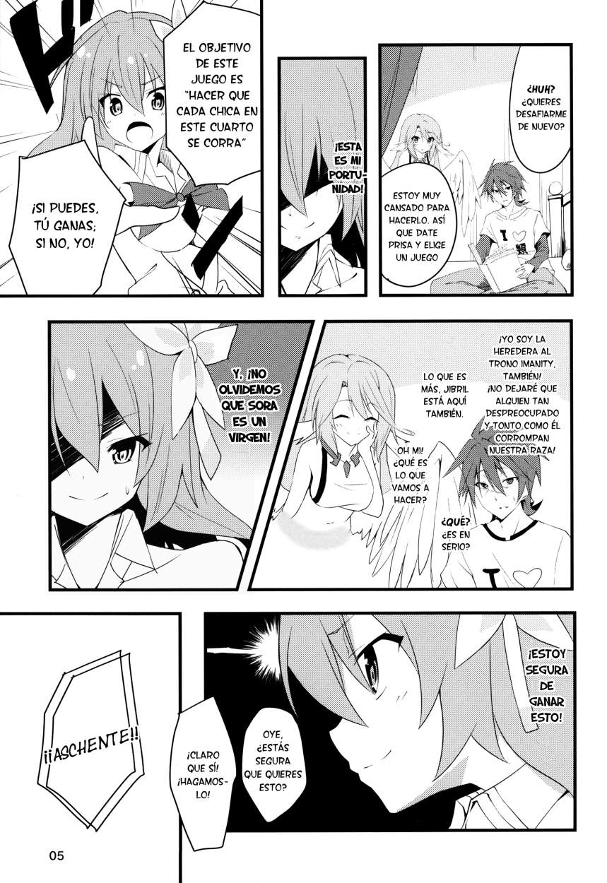 (C86) [Sekine (Sekine Hajime)] No Ecchi No Life (No Game No Life) [Spanish] {Shadow Hunter} - Page 4