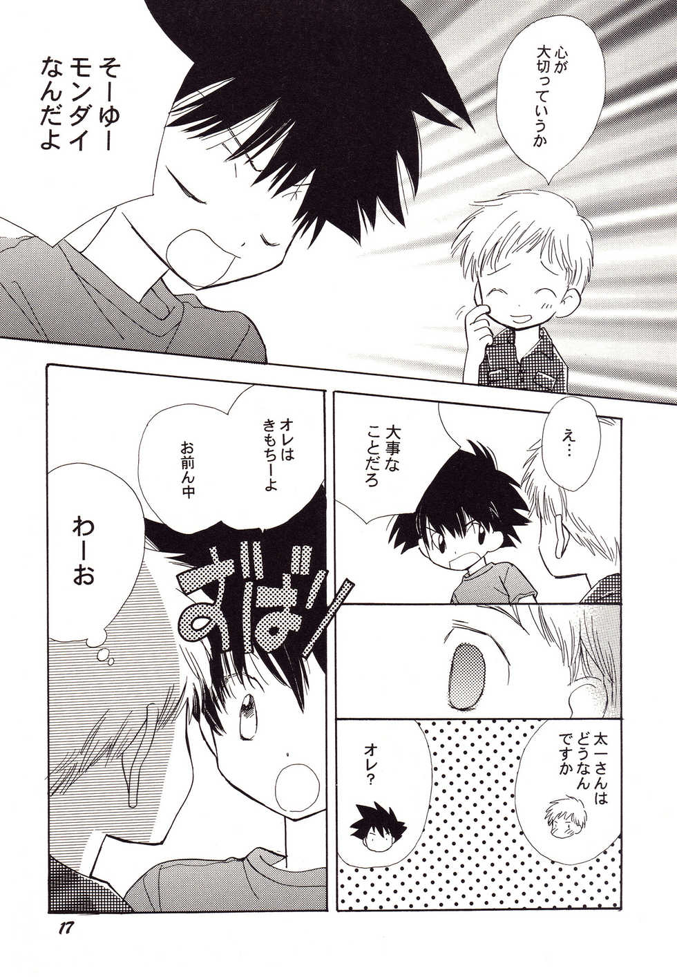 (C60) [SUMMER CHILD (Gin Kemeko)] Acchi Muite Hoi Kocchi Muite Chu (Digimon Adventure) - Page 17