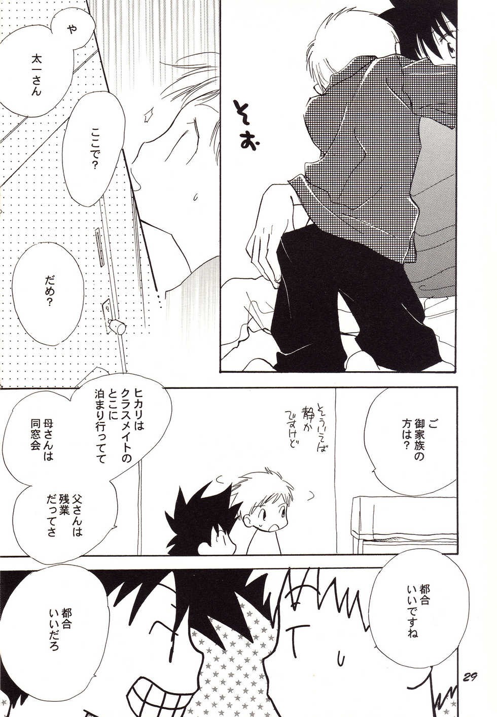 (C60) [SUMMER CHILD (Gin Kemeko)] Acchi Muite Hoi Kocchi Muite Chu (Digimon Adventure) - Page 29
