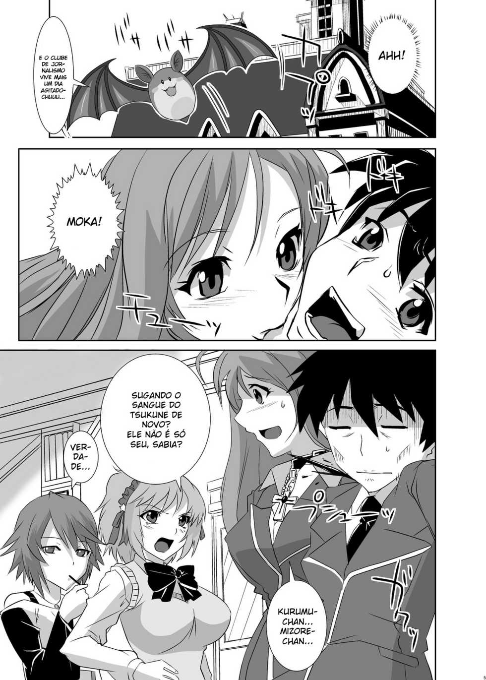 [Kamoro-Sa-Z (Oobanburumai)] Kapuchuu to Vampire (Rosario + Vampire) [Portuguese-BR] [BartSSJ] [Digital] - Page 5