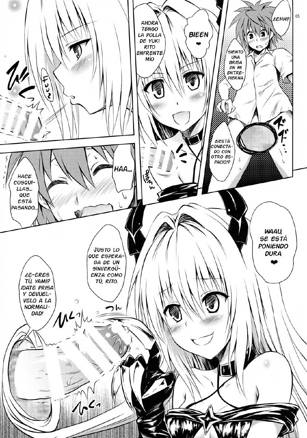 (C86) [Shiawase Kanmiryou (Yuki Tomoshi)] Ecchii no ga Daisuki desu | Me gusta hacer Guarradas (To LOVE-Ru) [Spanish] {Cloud12817} - Page 4