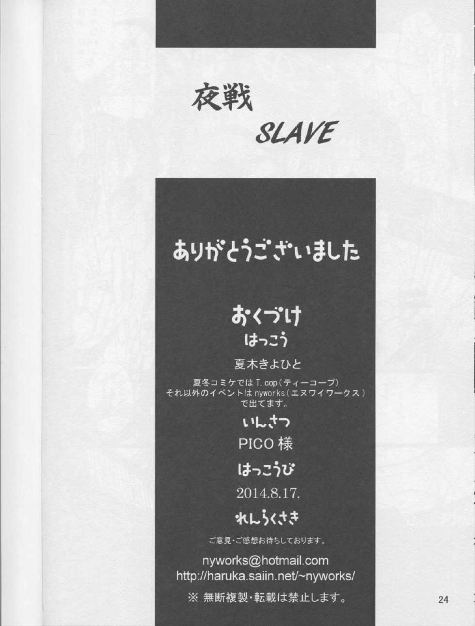(C86) [T.cop (Natsuki Kiyohito)] Yasen SLAVE (Kantai Collection -KanColle-) - Page 25