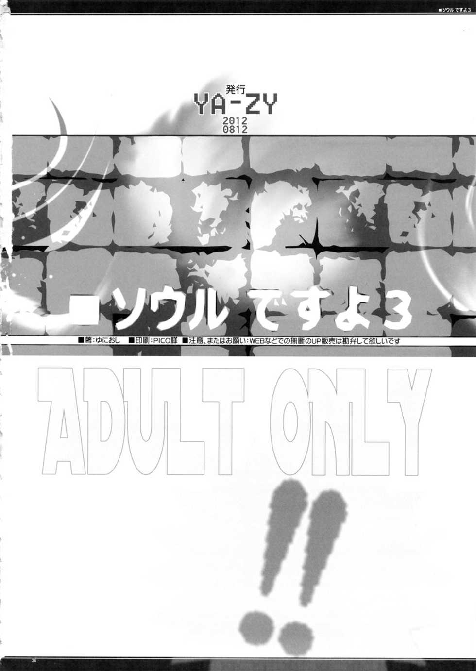 (C82) [YA-ZY (Yunioshi)] Soul desuyo 3 (SoulCalibur) [Chinese] [黑条汉化] - Page 25