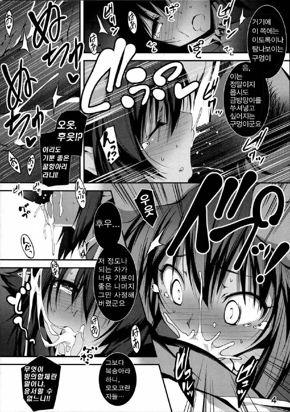 (C86) [Kikurage-ya (Kikurage)] Oni Kyun! (Momo Kyun Sword) [Korean] [world of kuromaru] - Page 4