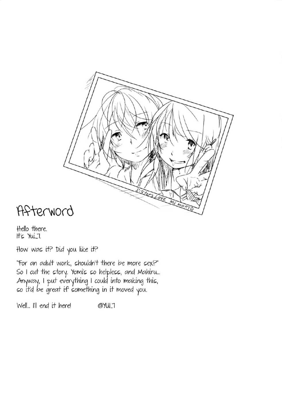 (COMITIA108) [G-complex (YUI_7)] Ikujinashi Yomi to Mahiru to Mia | Coward Yomi, Mahiru, and Mia [English] [Yuri-ism] - Page 36
