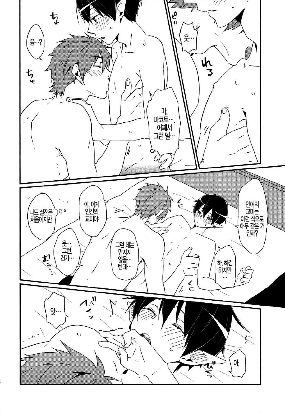 (Renai Endorphin) [KH. (Yuki)] Tadashii Ningyo no Aishikata (Free!) [Korean] {Faken translate} - Page 23