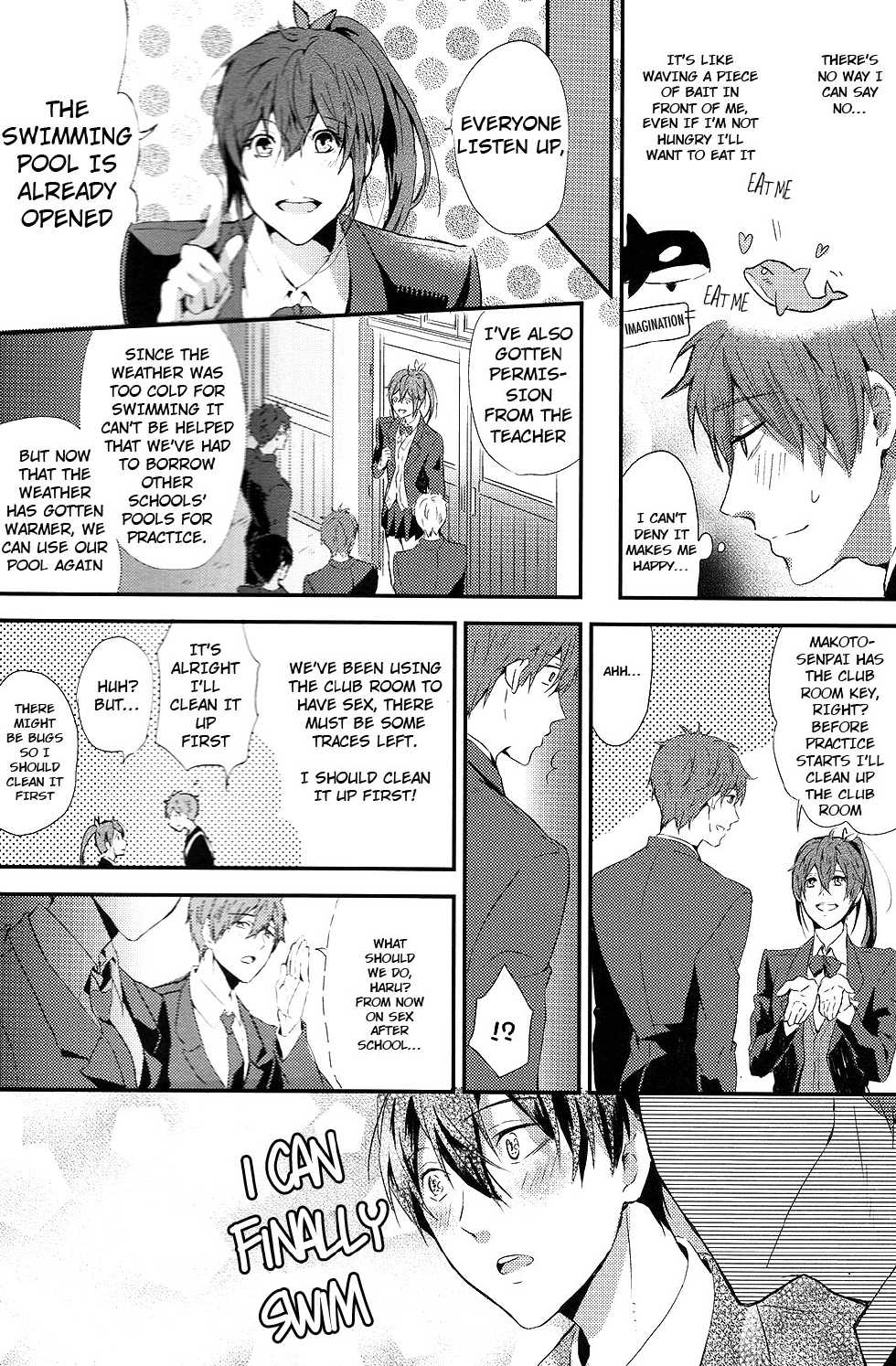 (SPARK9) [Hinan Kaishuuoke (Mina)] Makoto Nara Taberarete mo Ii yo | If it's Makoto, I don't mind being eaten (Free!) [English] [Milollita] [Decensored] - Page 31