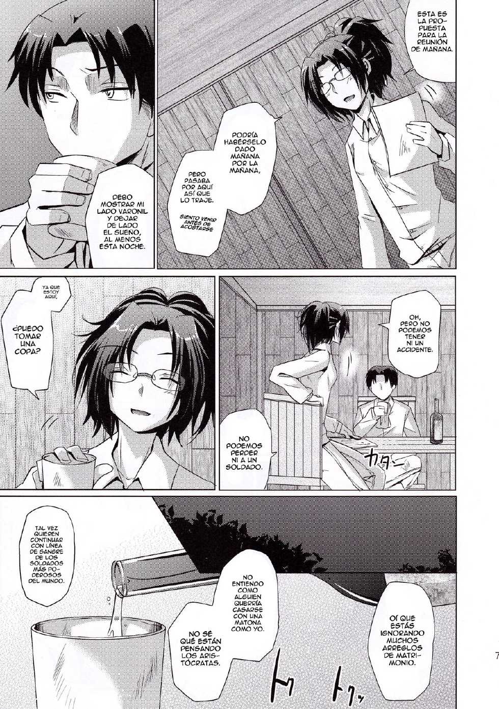 (FALL OF WALL2) [Inubaka (Matsuzono)] DROP CHOCOLAT (Shingeki no Kyojin) [Spanish] =EES= - Page 7