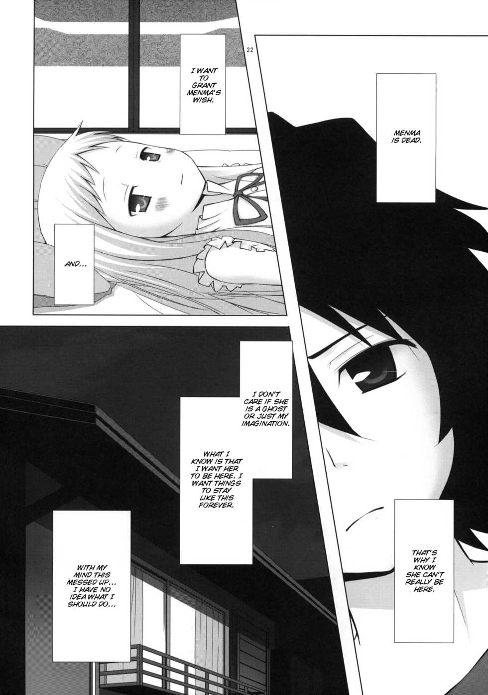 (C80) [Noraneko-no-Tama (Yukino Minato)] Douka Shiteru Mitai | There Must be Something Wrong With Me (Ano Hi Mita Hana no Namae wo Bokutachi wa Mada Shiranai) [English] [Hot Cocoa] - Page 21