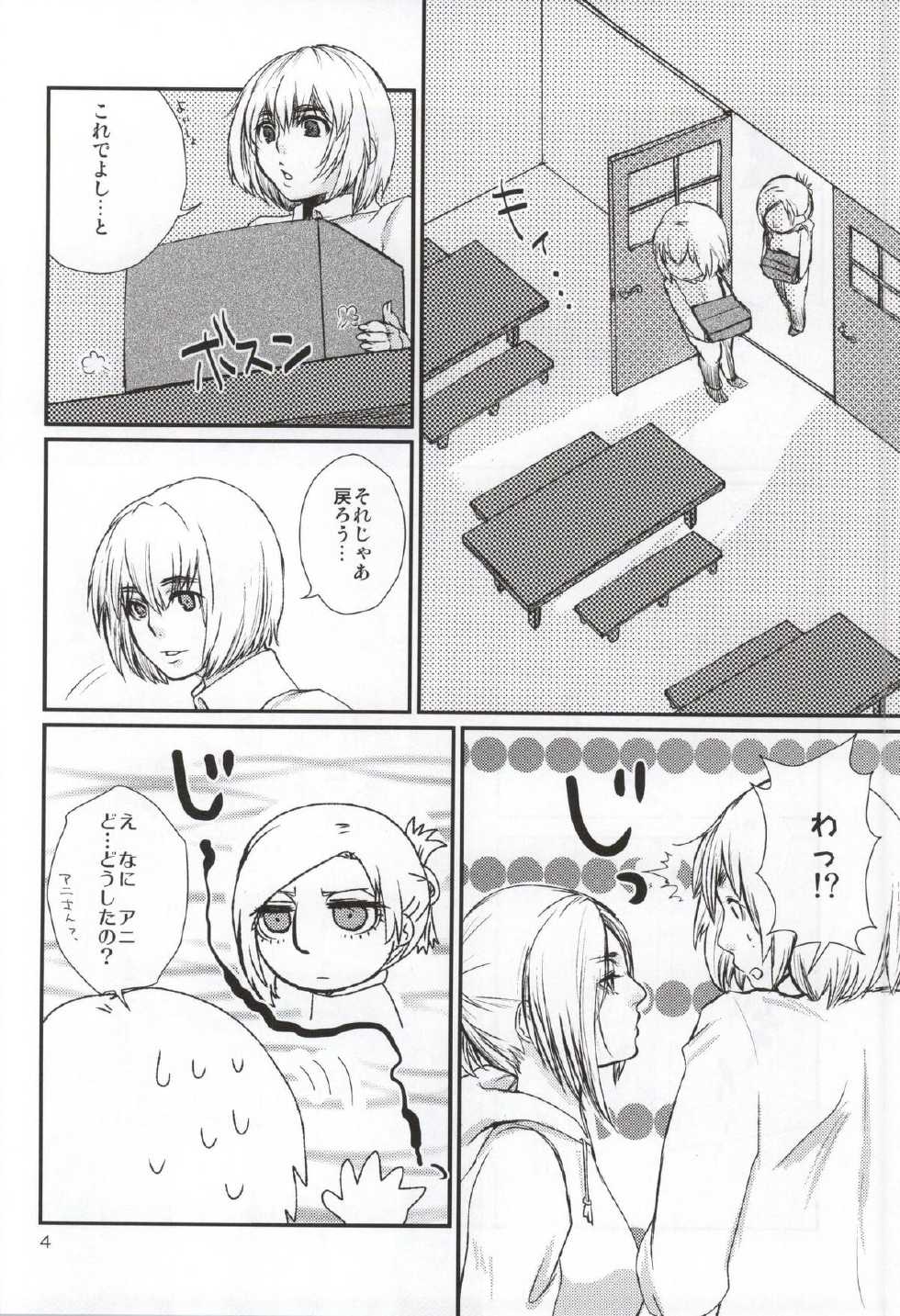 (C86) [Empty Room (Sanada)] Lion sudden change (Shingeki no Kyojin) - Page 3
