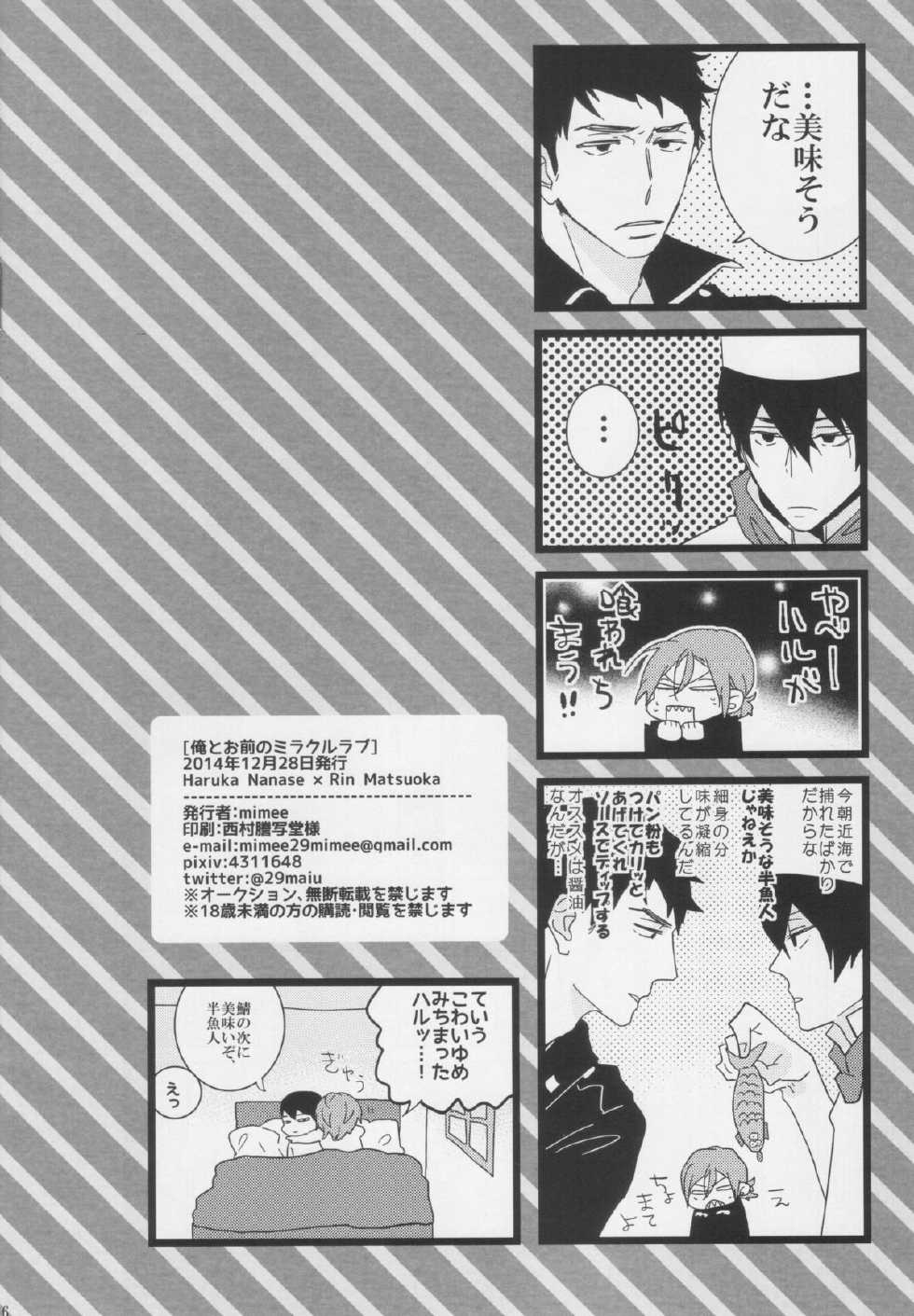 (C87) [mimee] Ore to Omae no Miracle Love (Free!) - Page 16